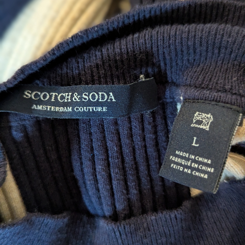 Scotch & Soda Vertical Ribbed Stripes Sweater 70s Vibe Excel Used Cond Large Top - Picture 7 of 7